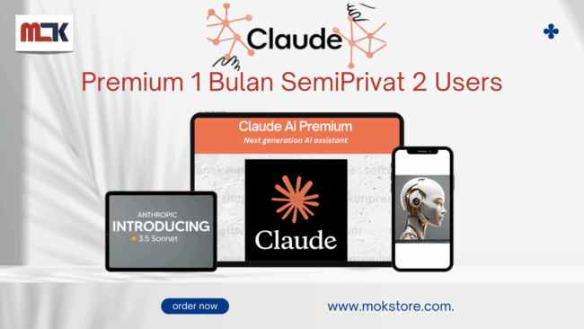 Claude AI Premium 1 Bulan SemiPrivat 2 Users