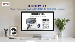 XGODY X1 Smart Proyektor Android 2+16GB 4K 460 ANSI Lumens Dolby WiFi5 Bluetooth STB